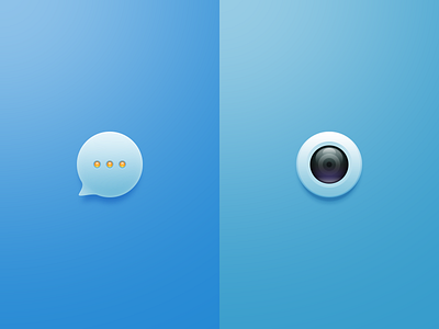 Camera and Messages blue camera icons messages