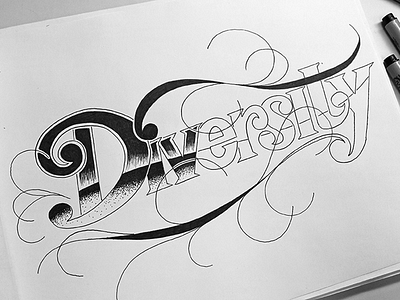 Diversity - In Progress hand lettering illustration lettering