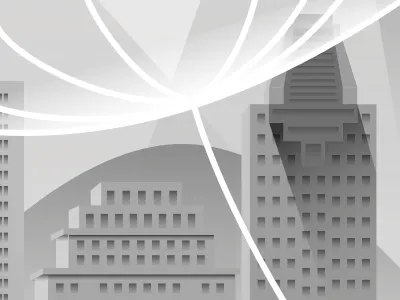 Black&White Preview Montreal black cityscape grey illustration montreal postcard white