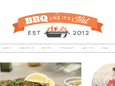 BBQ Like It's Hot barbecue bbq branding fire graphic header illustration logo ribbon