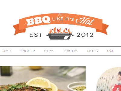 BBQ Like It's Hot barbecue bbq branding fire graphic header illustration logo ribbon