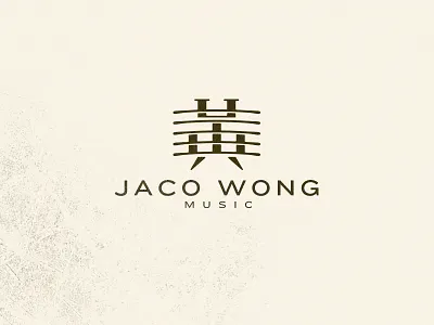 Jaco Wong Music 3.1 hand huang lettering logo monogram music type yellow 黃，custom