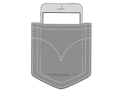 Phone in Pocket - WIP illustration iphone pocket stitching vector wip