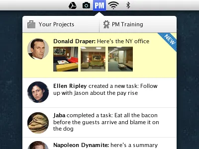 Project Management Mac App Concept app business feed mac menu bar minimal ui