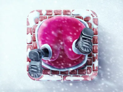 Santa character christmas flue icon ios ipad iphone presents santa snow winter