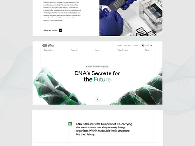 LAB Demo - Science Landing Page 3d abstract button flat heading hero homepage image lab landing page logo menu minimal nav navigation quote spline testimonial ui website