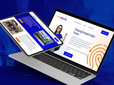 Digital4Security - Homepage Multi device UI Design brand identity branding cyber security design eu ui user interface ux web webdesign