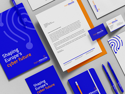 Digital4Security - Stationary brand identity branding business cards cyber security design envelope eu graphic design letterhead notebooks pens stationary