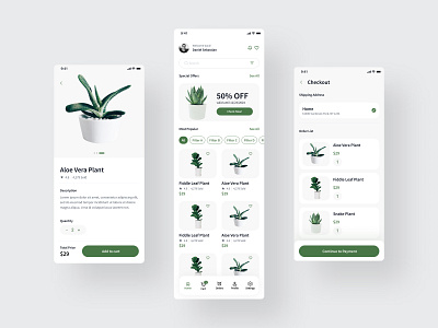 Birchwood mobile app ecommerce mobile app plants ui ux