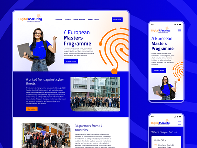 Digital4Security - Homepage Multi device UI Design brand identity branding cyber security design eu ui user interface ux web webdesign