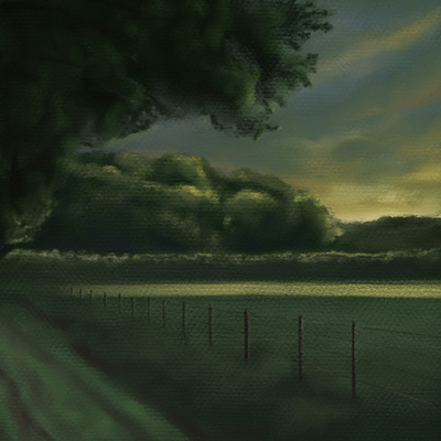 Monochromatic landscape for a Weekly Warm-Up art digital digitalart dribble illustration landscape meadow monochromatic monochrome summer weekly warm up