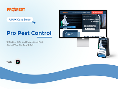 ProPest: UI/UX Case Study for Pest Control case study design landing page pay per call pest control pixmatech pixmatech limited redesign responsive web design ui ui design uiux uiux case study uiux design ux design web design website