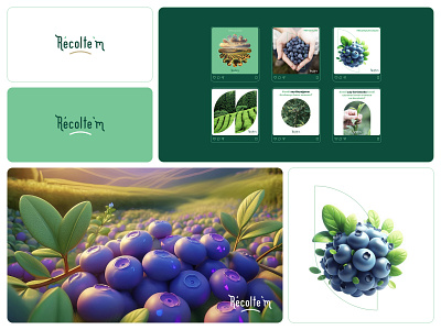 Récolte'm 3d visual blueberry brand design branding company logo corporate identity farm graphic design green green logo identity design logo logo design logo structure post design social media design startup logo trend visual key visual key design