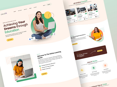 Transform Learning with Stunning E-Learning Website Design branding creative design e learning education graphic design illustration landing page logo modern uiux website