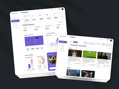 Influencer Content Calendar - Dashboard admin dashboard admin design calendar dashboard influencer media schedule social media web design