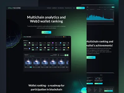 OnlyScore - Multichain Platform blockchain cryptocurrency dark theme data visualization defi design digital wallet finance informative interface leaderboard modern deisgn multichain navigation function ui user friendly ux uxui web web ui web ux