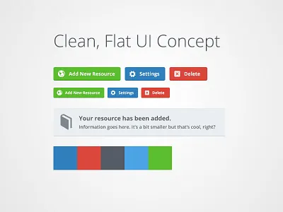Clean Flat UI Concept buttons colors flat flat colors icons interface open sans ui