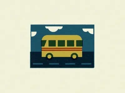 Bus on a Road bus illustration road