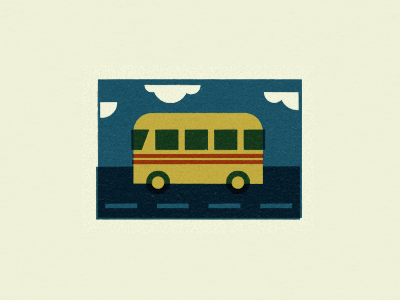 Bus on a Road bus illustration road