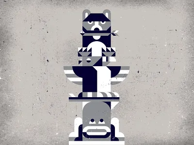 Totem bear design eagle frog geometric illustration texture totem totem pole