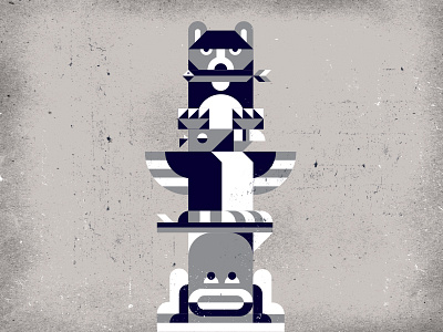 Totem bear design eagle frog geometric illustration texture totem totem pole
