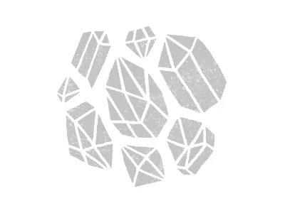 Crystals crystal crystals diamond earth gems gray illustration quartz rock rubber stamp stamp texture