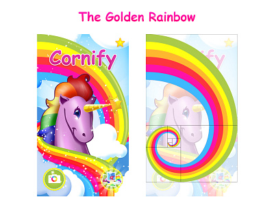 Cornify The Golden Rainbow illustration rainbow unicorn