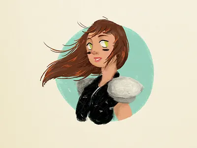 Linebacker american football girl illustration sketch speed paint
