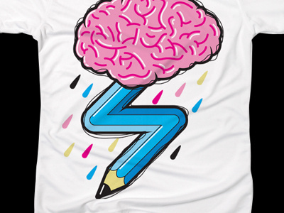Brainstorm brainstorm cloud funny illustration pencil vector