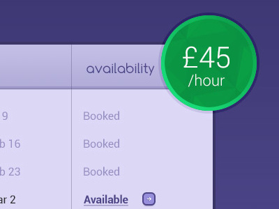 Availability button pattern ui web