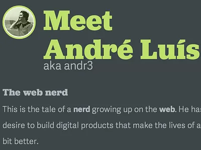 Meet André Luís (well, me!) cv frontend ixd personal resume web webdesign webtypography
