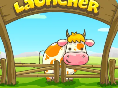 Cow Launcher iphone game canon cow game gui interface screen splash
