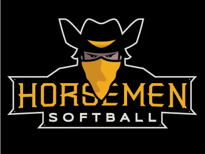 Horsemen bandana bandit cowboy logo softball sports type