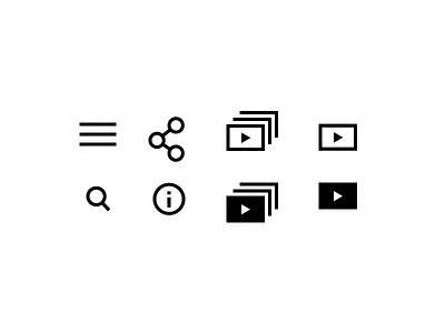 Icons icon info search set share video