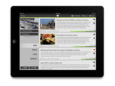 Thoora for Tablet app ui design user interface