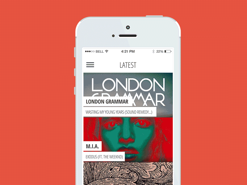IS: Scroll Animation animation app clean design flat gif interface ios7 minimal music photoshop ux