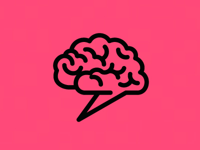 BrainFood Lecture Series 1 color brain branding fat lines help i hope i didnt steal this icon logo mark speech bubble