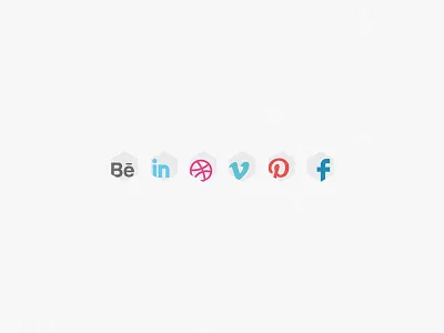 Social icons behance dribbble facebook flat design icons linkedin octogone pinterest share social icons vimeo