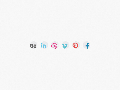 Social icons behance dribbble facebook flat design icons linkedin octogone pinterest share social icons vimeo