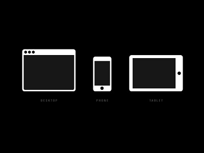 Device Icons black browser desktop icons ipad iphone phone portfolio symbols tablet white