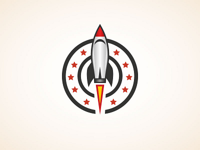 Rocket Stars Logo jet logo rocket sky space spacecraft spaceship stars