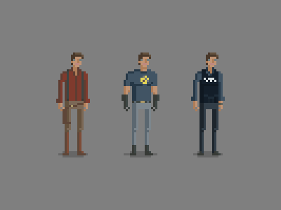 Spaceship Captain, Superhero, Writer captain hammer captain mal castle dr horrible fillion firefly pixel art tv