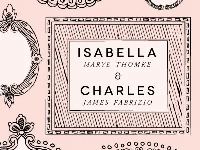 'Framed Union' Wedding Invitaton frames invitation printed stationery vintage wedding