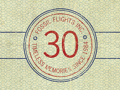 Fossil Flights Lid design fossil 30th anniversary passport postage