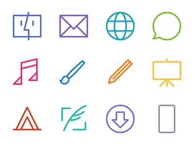 OS X App Icons app icons line modern osx thin