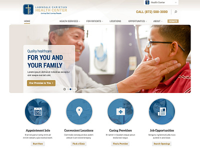 Health Center Site Homepage - Early Comp care christian health healthcare home homepage medical web website