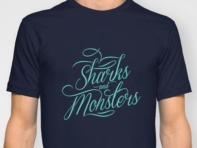 Sharks and Monsters tshirt lettertype monsters sharks tshirt typography