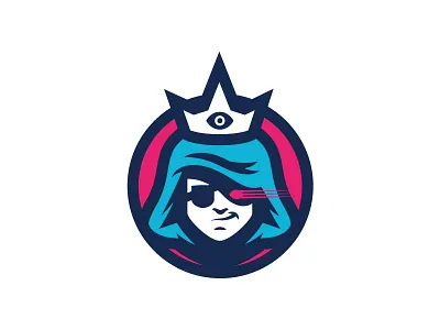 Rogue Emperor 80s bionic illustration king logo rogue thief vector