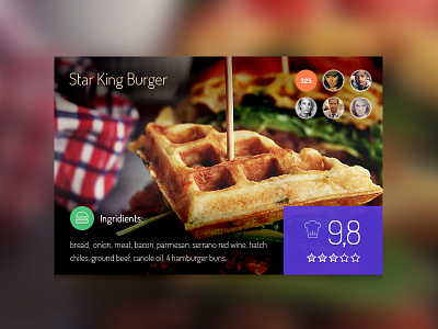 Food Widget Burger burger flat food minimal rebound recipe ui widget