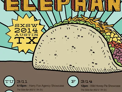 SXSW Poster food illustration music